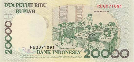 Indonesien 20.000 Rupiah 1998 p138a